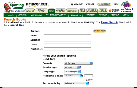 Figure 9.6: Amazon screenshot