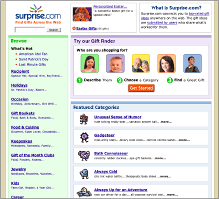 Figure 4.3: Surprise.com screenshot